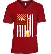 Load image into Gallery viewer, Denver Broncos Beer american flag shirt