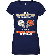Load image into Gallery viewer, I'm Colorado Buffaloe on saturdays and Denver Bronco on sundays shirt