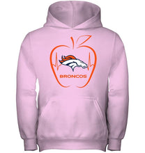 Load image into Gallery viewer, Denver Broncos heartbeat teacher apple shirt