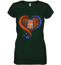 Load image into Gallery viewer, Denver Broncos heart glittering shirt