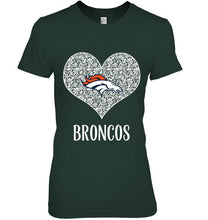 Load image into Gallery viewer, Denver Broncos heart floral pattern shirt