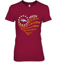 Load image into Gallery viewer, Denver Broncos glitter heart shirt