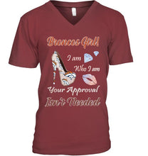 Load image into Gallery viewer, Broncos Girl I am who I am your approval isn't needed Denver Broncos fan high heel glittering shirt