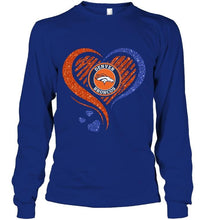 Load image into Gallery viewer, Denver Broncos heart glittering shirt