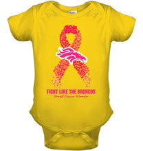 Load image into Gallery viewer, Denver Broncos fight like the Broncos br east cancer warrior shirt