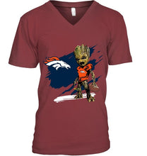 Load image into Gallery viewer, Denver Broncos angry baby groot ripped shirt