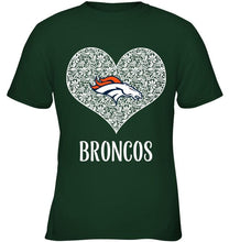 Load image into Gallery viewer, Denver Broncos heart floral pattern shirt