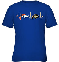 Load image into Gallery viewer, Denver Broncos Colorado Buffaloes heartbeat shirt