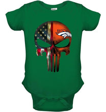 Load image into Gallery viewer, Denver Broncos skull american flag shirt