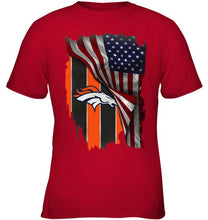 Load image into Gallery viewer, Denver Broncos american flag fan hoodie