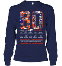 Load image into Gallery viewer, 60 years of Denver Broncos thank you for the memories shirt