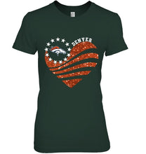 Load image into Gallery viewer, Denver Broncos glitter heart shirt