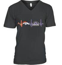 Load image into Gallery viewer, Denver Broncos Colorado Rockies heartbeat shirt