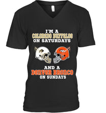 Load image into Gallery viewer, I'm Colorado Buffaloe on saturdays and Denver Bronco on sundays shirt