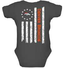 Load image into Gallery viewer, Denver Broncos star american flag on back shirt