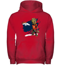 Load image into Gallery viewer, Denver Broncos angry baby groot ripped shirt