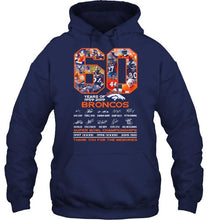 Load image into Gallery viewer, 60 years of denver broncos signed shirt