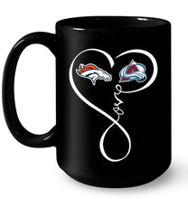 Load image into Gallery viewer, Denver Broncos Colorado Avalanche love heart shirt