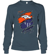 Load image into Gallery viewer, Denver Broncos and Colorado Rockies layer under ripped shirt