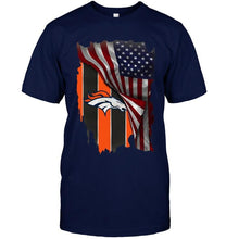 Load image into Gallery viewer, Denver Broncos american flag fan hoodie