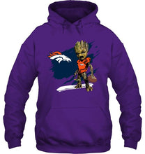 Load image into Gallery viewer, Denver Broncos angry baby groot ripped shirt
