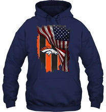 Load image into Gallery viewer, Denver Broncos american flag fan hoodie