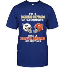 Load image into Gallery viewer, I'm Colorado Buffaloe on saturdays and Denver Bronco on sundays shirt