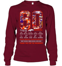 Load image into Gallery viewer, 60 years of Denver Broncos thank you for the memories shirt
