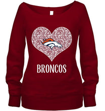 Load image into Gallery viewer, Denver Broncos heart floral pattern shirt