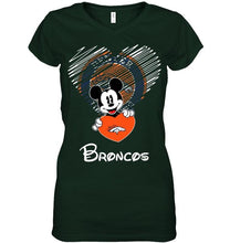 Load image into Gallery viewer, Mickey loves Denver Broncos fan shirt
