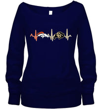 Load image into Gallery viewer, Denver Broncos Colorado Buffaloes heartbeat shirt