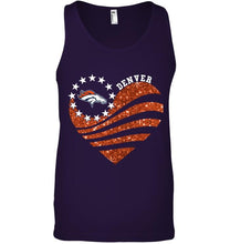 Load image into Gallery viewer, Denver Broncos glitter heart shirt