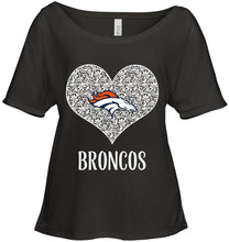 Load image into Gallery viewer, Denver Broncos heart floral pattern shirt