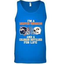 Load image into Gallery viewer, i'm a Denver Bronco and a Colorado Buffaloe for life shirt