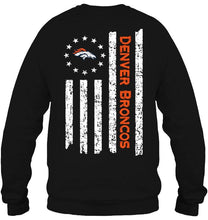 Load image into Gallery viewer, Denver Broncos star american flag on back shirt