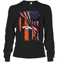 Load image into Gallery viewer, Denver Broncos american flag fan hoodie