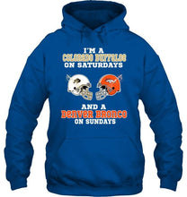 Load image into Gallery viewer, I'm Colorado Buffaloe on saturdays and Denver Bronco on sundays shirt