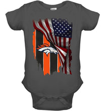Load image into Gallery viewer, Denver Broncos american flag fan hoodie