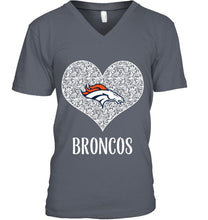 Load image into Gallery viewer, Denver Broncos heart floral pattern shirt