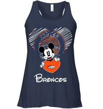 Load image into Gallery viewer, Mickey loves Denver Broncos fan shirt