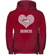 Load image into Gallery viewer, Denver Broncos heart floral pattern shirt
