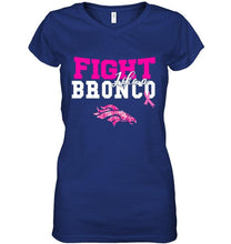 Load image into Gallery viewer, Fight like a Bronco Denver Broncos br east cancer support fan shirt