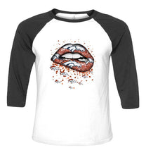Load image into Gallery viewer, Denver Broncos heart glitter pattern lips shirt