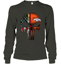 Load image into Gallery viewer, Denver Broncos skull american flag shirt