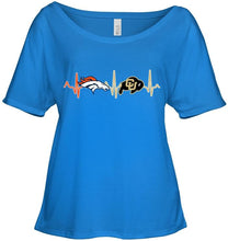 Load image into Gallery viewer, Denver Broncos Colorado Buffaloes heartbeat shirt