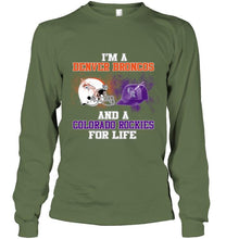 Load image into Gallery viewer, i'm a Denver Bronco and a Colorado Rockie for life shirt