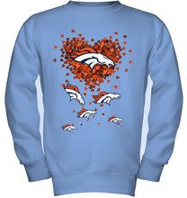 Load image into Gallery viewer, Denver Broncos tiny hearts shape shirt