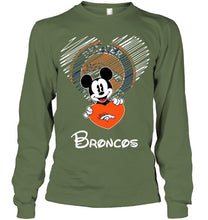 Load image into Gallery viewer, Mickey loves Denver Broncos fan shirt