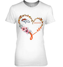 Load image into Gallery viewer, Denver Broncos butterfly heart shirt