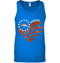 Load image into Gallery viewer, Denver Broncos glitter heart shirt